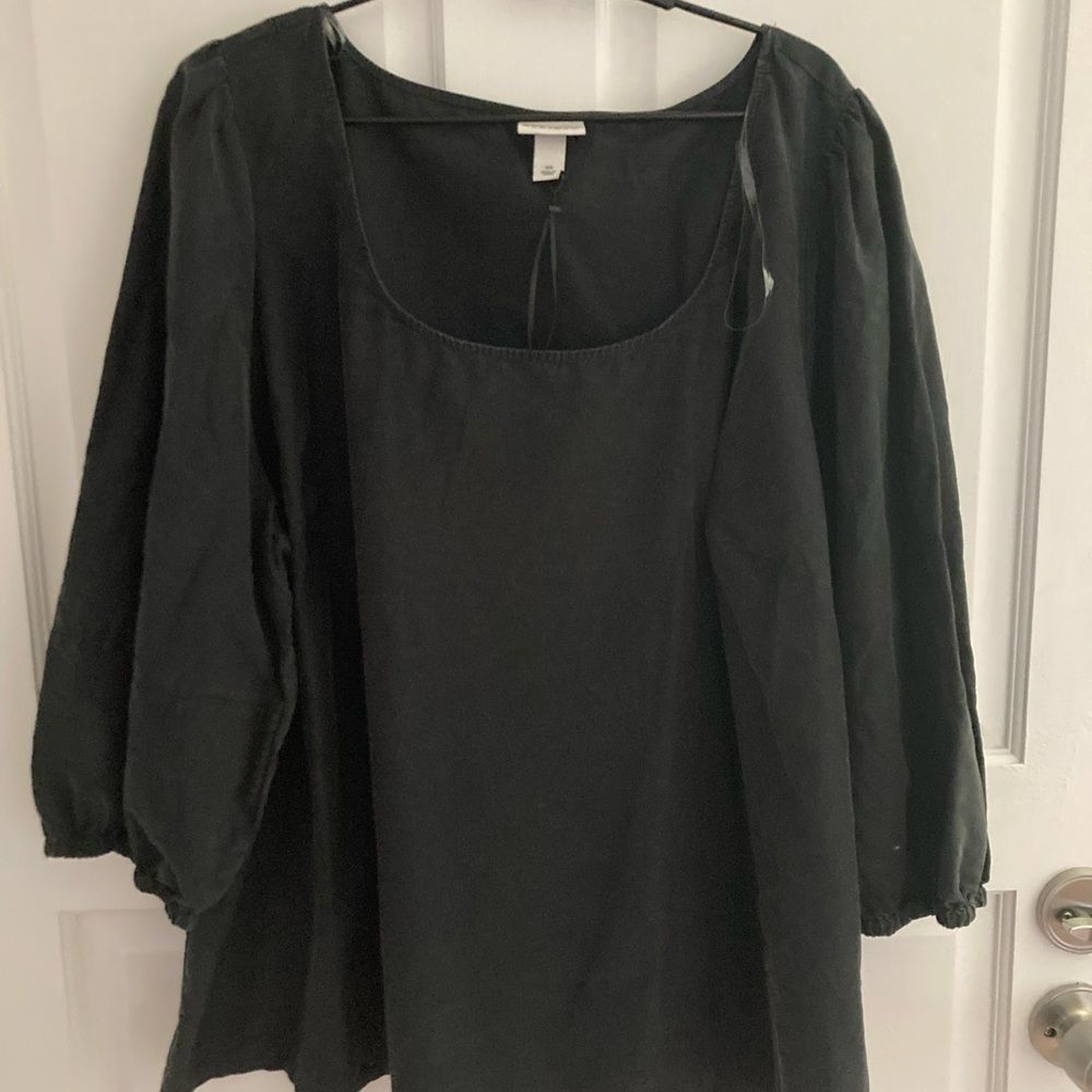 Ava and Viv Black Balloon Sleeve Pullover Top Size 3X New With Tags - Picture 9 of 10